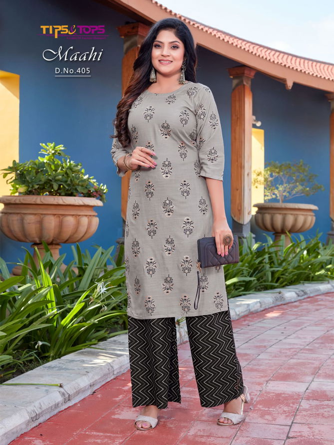 MAAHI 4 Printed Designer Heavy Rayon Ethnic Wear Kurti With Bottom Collection